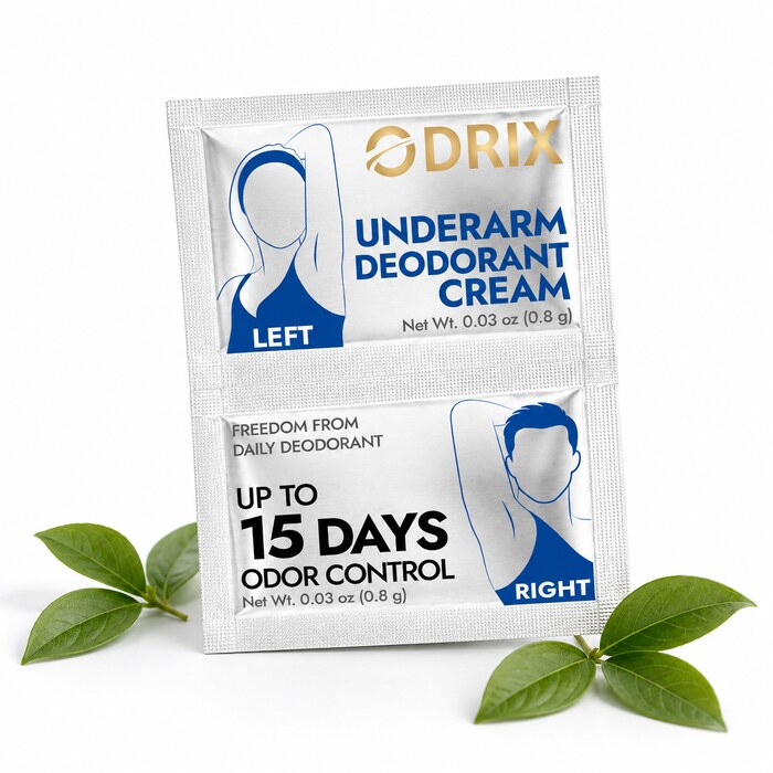 ODRIX sachet packet with fresh leaves